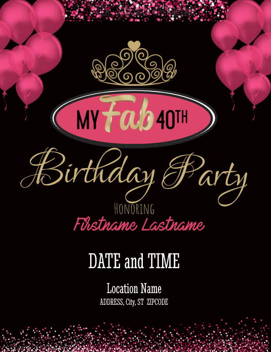 40th Design 40th Birthday Template | PosterMyWall
