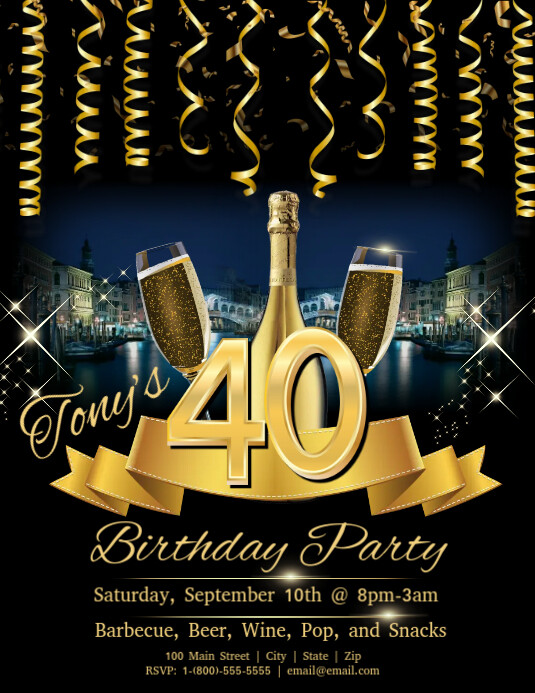 40th Birthday Template PosterMyWall