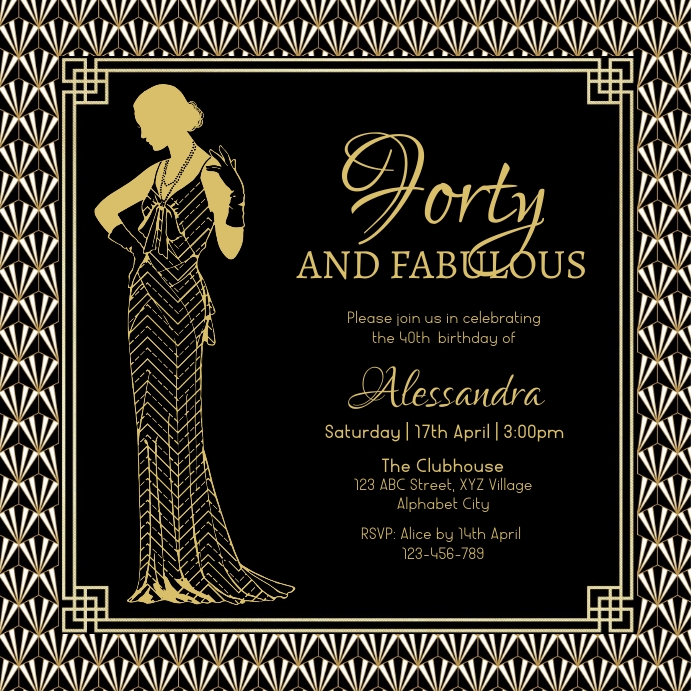 40th Birthday Invitation Template | PosterMyWall 40th-birthday-invitation-template-postermywall