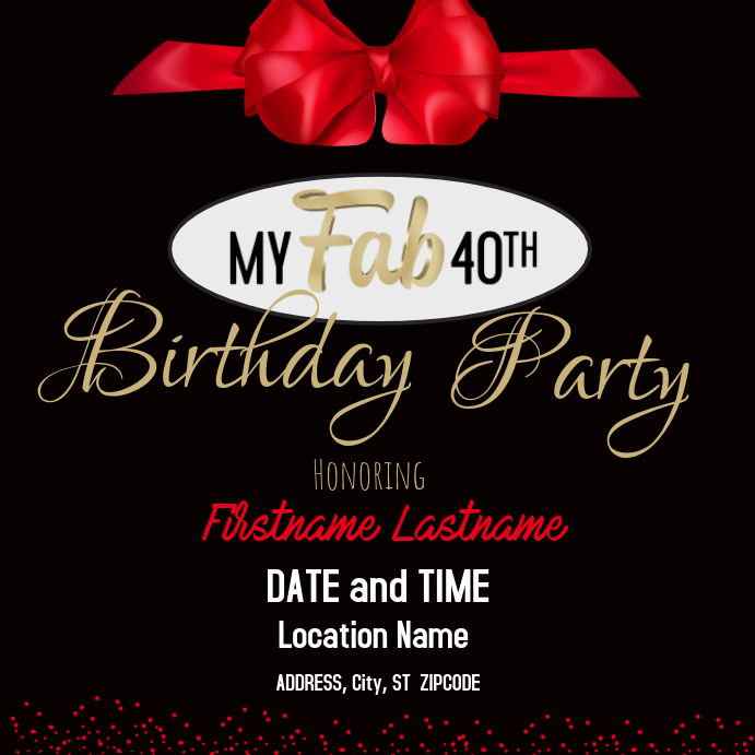 40th Birthday Party โพสต์บน Instagram template