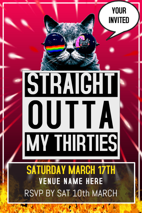 40th Birthday Poster Flyer Template Postermywall