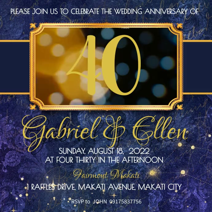 Modele Invitation Pour Le 40e Anniversaire De Mariage Postermywall Modele Invitation Pour Le 40e Anniversaire De Mariage Postermywall