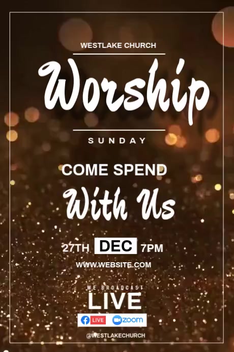 worship sunday Poster template