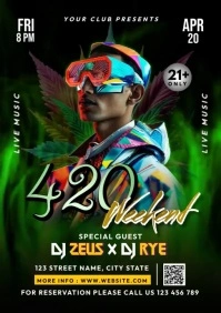 420 Cannabis Night Party A4 template