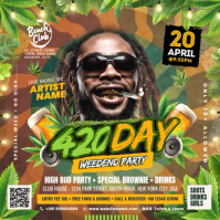 420 Day Weed Party Post Template Instagram-Beitrag