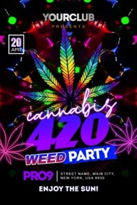420 Night Party Poster template