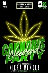 420 Party Night Plakkaat template
