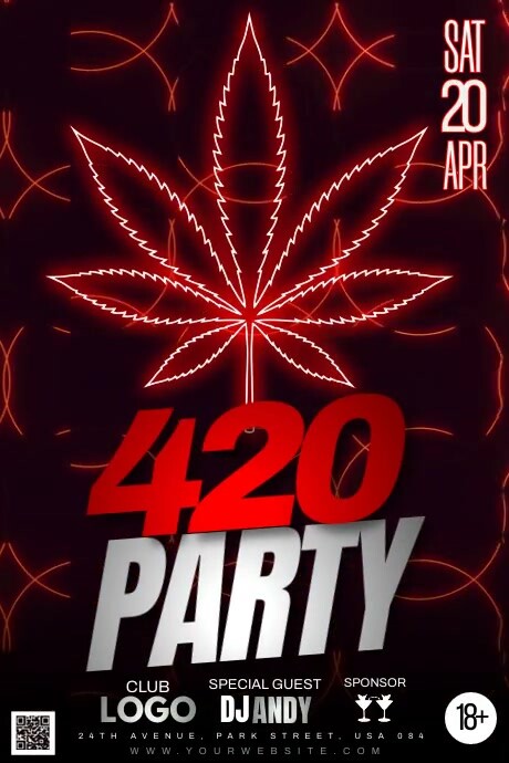 420 Party Night Poster template