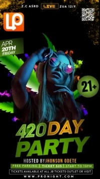 420 Party Poster Instagram Story template