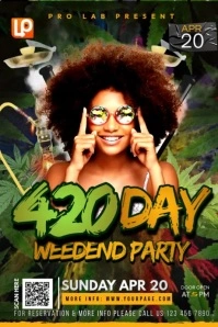 420 Party Poster template