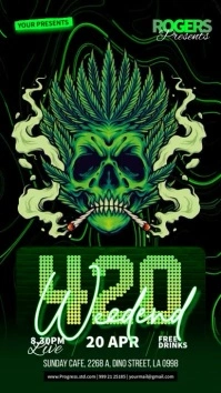 420 Weedend Party Instagram-verhaal template