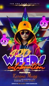 420 Weeds Party Historia de Instagram template