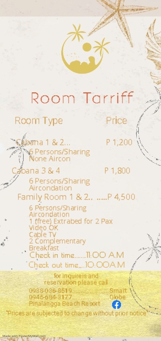 Copy of Sand and Shells Menu Template | PosterMyWall