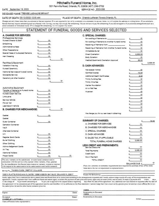 Funeral Invoice PosterMyWall