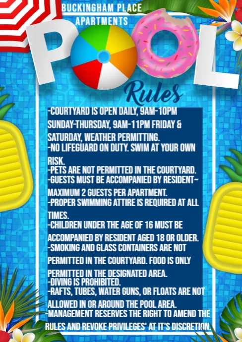 Pool Rules | PosterMyWall