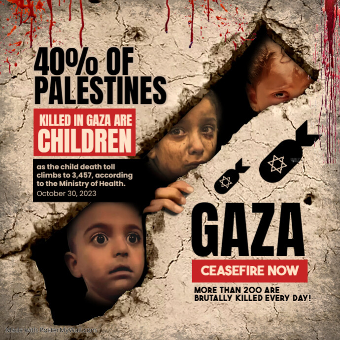 Gaza Cease Fire Now Post Template PosterMyWall Gaza Cease Fire Now Post Template PosterMyWall