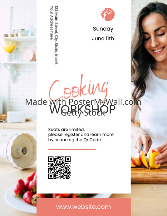 cooking workshop qr code template design
