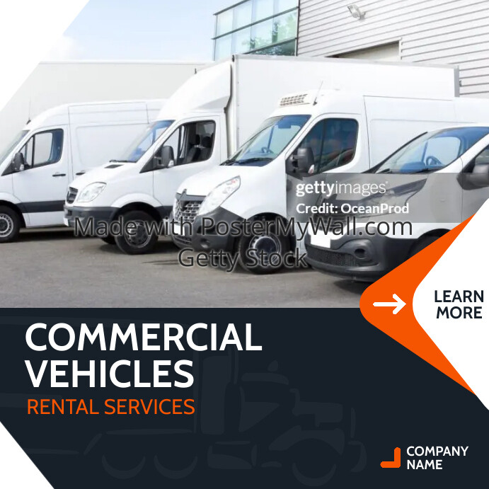 Commercial vehicles rental services dark blue