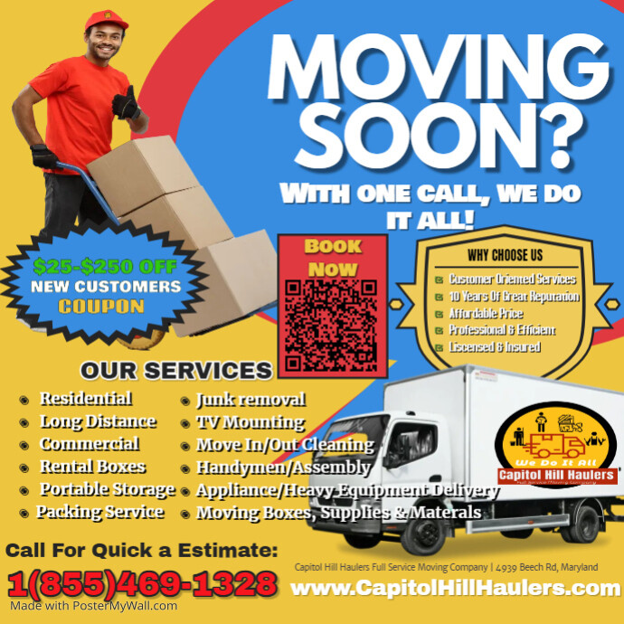 Moving Company Service Instagram Post Ad template