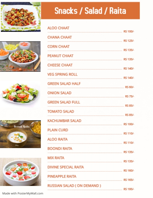 Copy of Copy of Snacks Menu Template | PosterMyWall