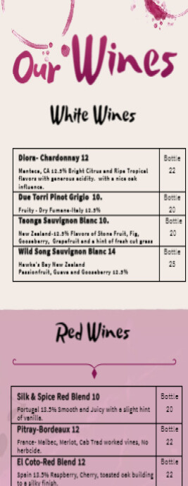 Wine List Half Page Letter | PosterMyWall