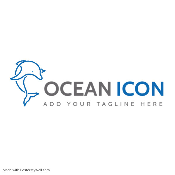 grey and blue colors dolphin animal icon logo