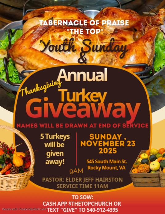 Turkey Raffle Header Copy of Thanksgiving Turkey Giveaway Flyer | PosterMyWall