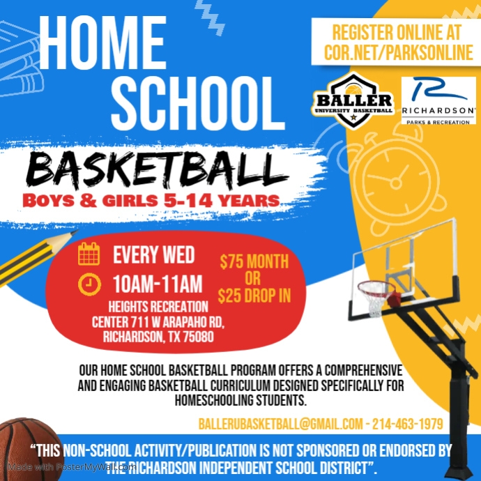 Home School Basketball PosterMyWall