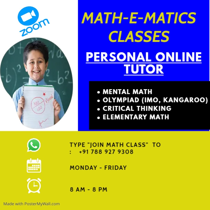 MATHEMATICS ONLINE TUTOR | PosterMyWall