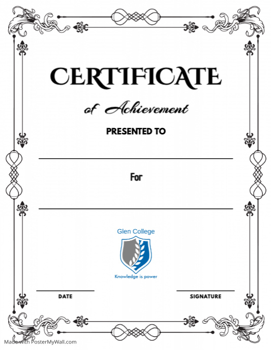 Copy of Copy of Certificate Template | PosterMyWall