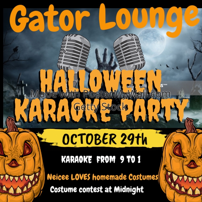 Copy of Halloween Karaoke Party Invite PosterMyWall