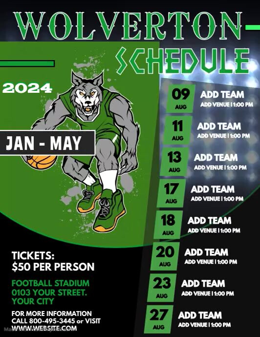 football schedule template (1) | PosterMyWall
