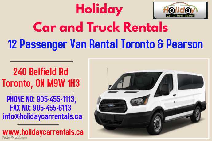 12 Passenger Van Rental For Toronto & Pearson Airport Póster template