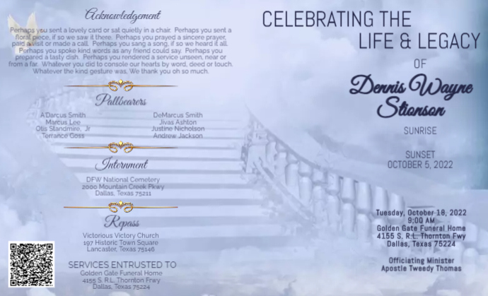 Steps Funeral Program FUNERAL PROGRAM - HEAVEN STAIRS 1 | PosterMyWall