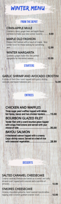 winter menu | PosterMyWall