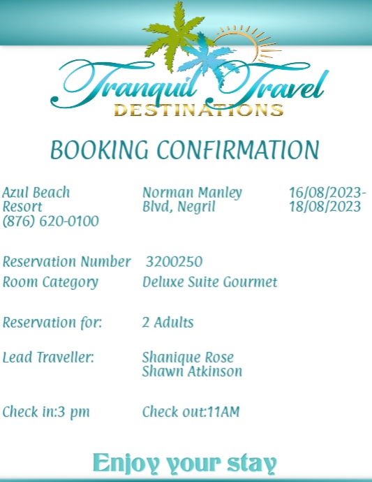 RESERVATION for Shanique Rose PosterMyWall