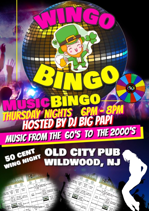 Disco Bingo A4 template