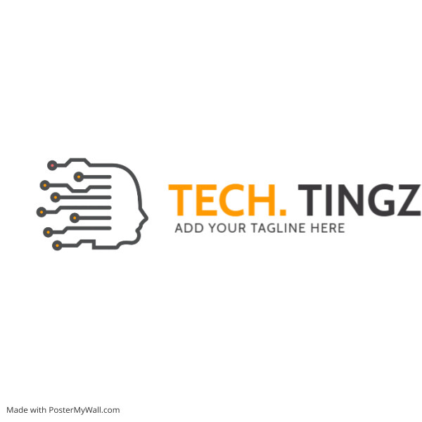 grey and orange technology logo icon template