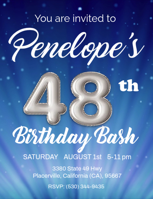 48th birthday Template | PosterMyWall