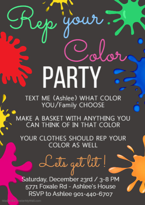 Color Party Invitation | PosterMyWall