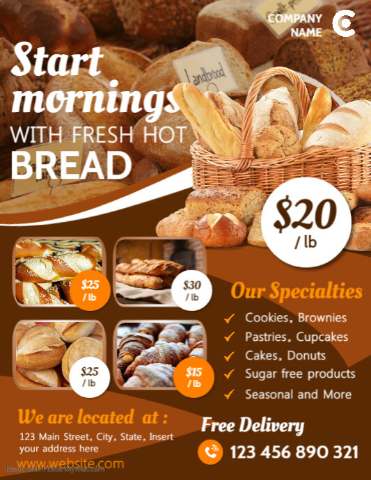 Bakery flyer advertisement template design