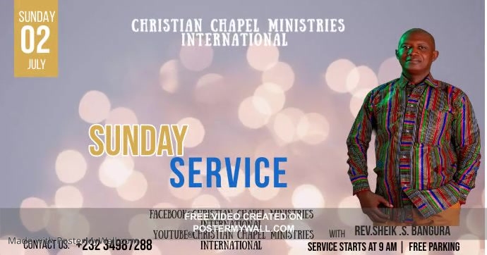 Sunday Service Poster Facebook Shared Image template