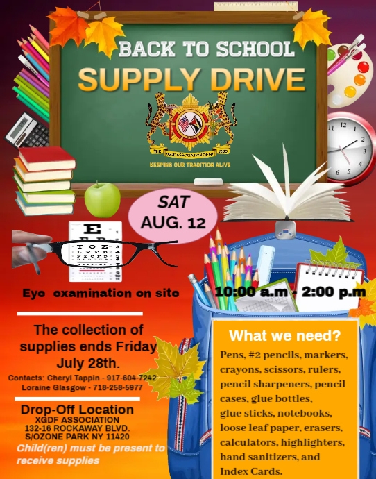 Back to School Supply Drive Flyer Template PosterMyWall