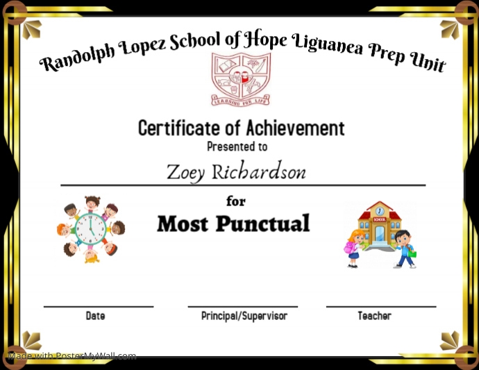 Most Punctual Certificate Flyer (US Letter) template