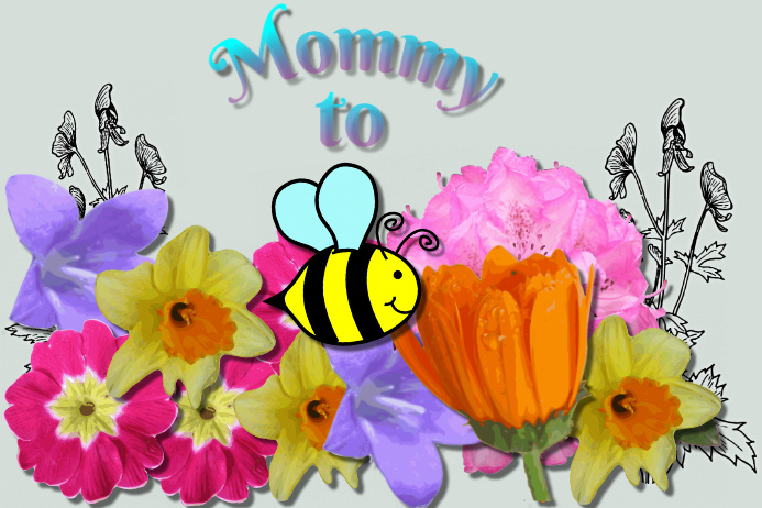 Vintage Postcard--Mommy To Bee Iphosta template