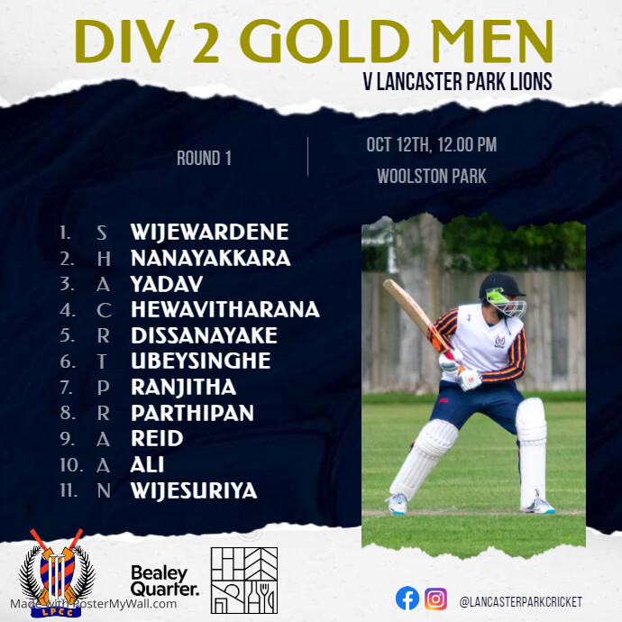 Sports Team Cricket Lineup (1) PosterMyWall