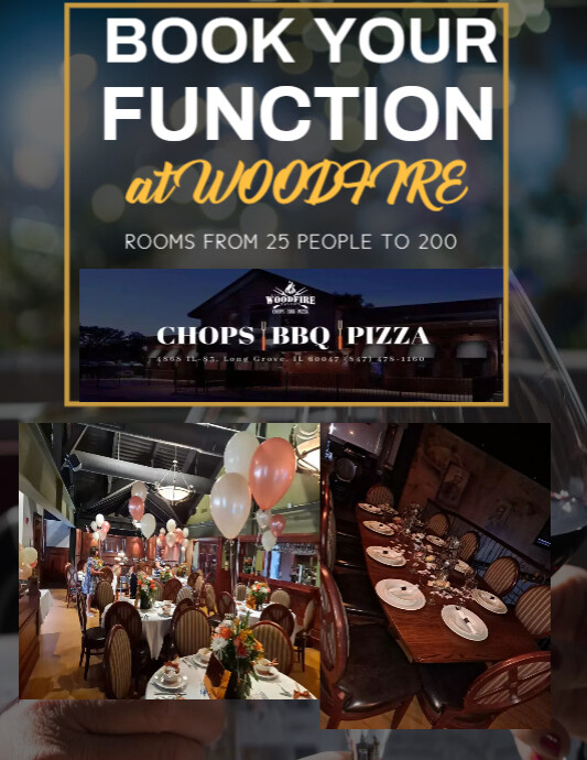 Dark brown book your function venue hire flye Flyer (US Letter) template