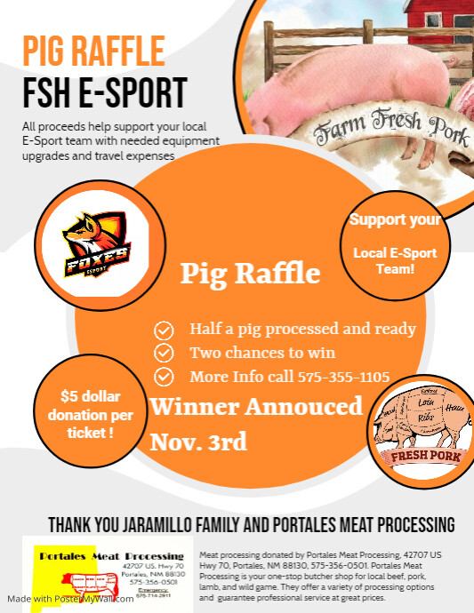 Pork Raffle Pig raffle | PosterMyWall