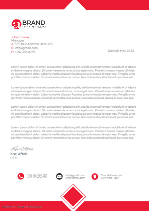 Red Letterhead Design