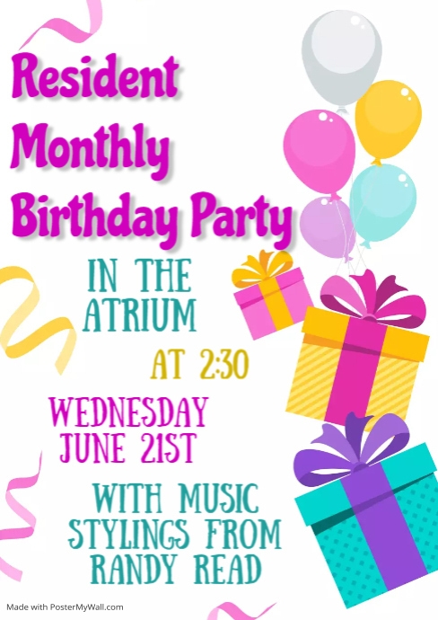 Resident Monthly Bday PosterMyWall